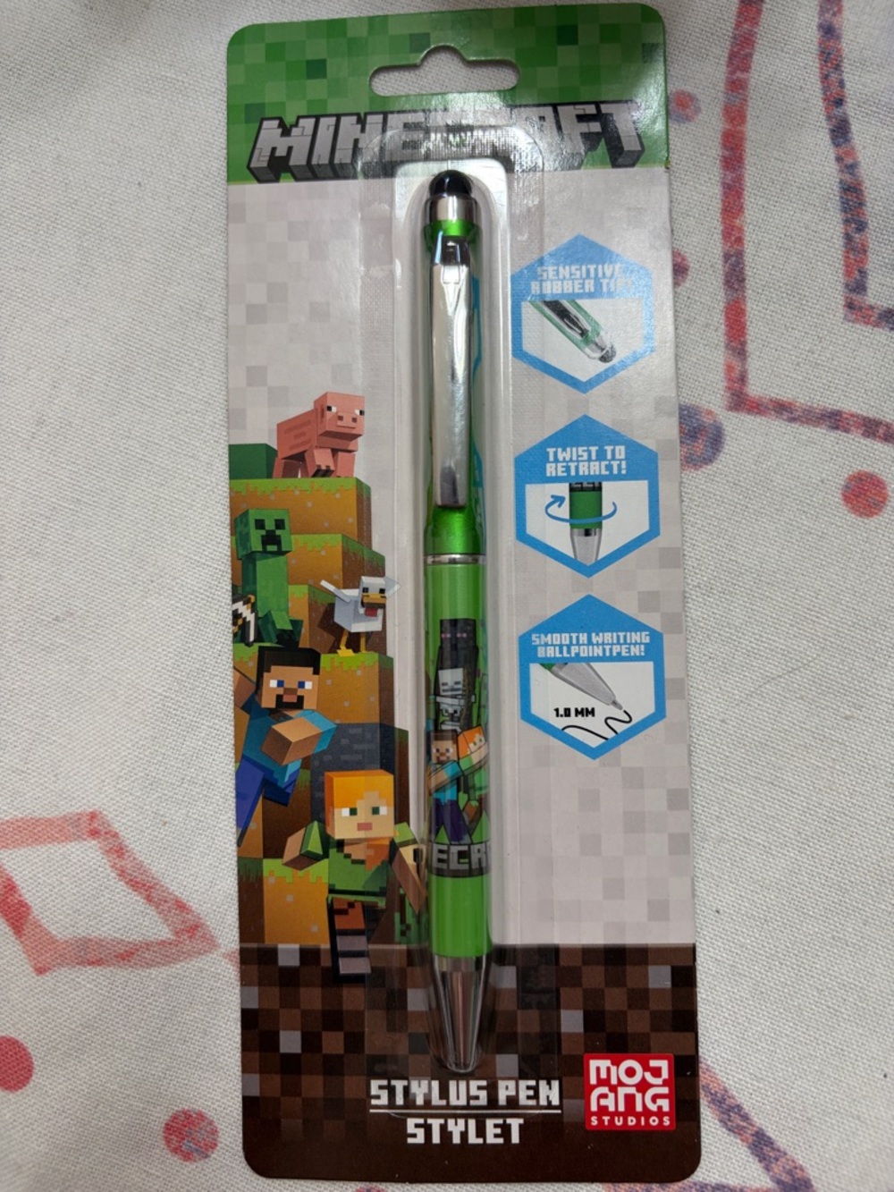 Minecraft Green Stylus Ballpoint Pen